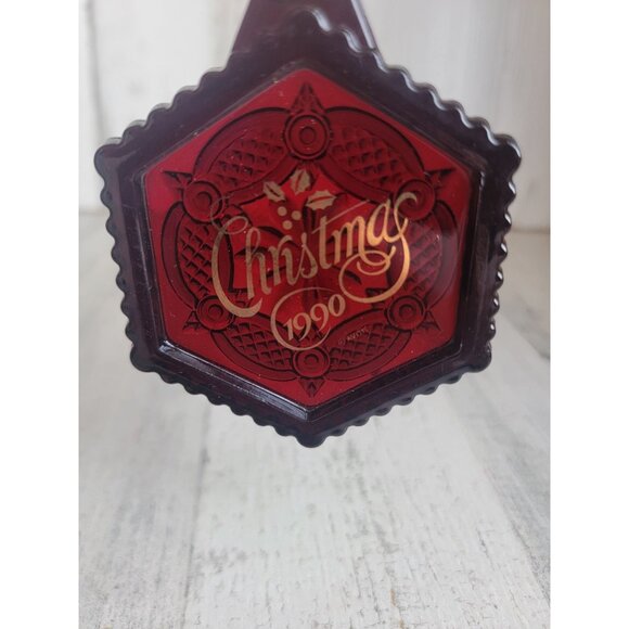 Avon Christmas 1990 red stained glass vintage ornament Xmas - Picture 1 of 5